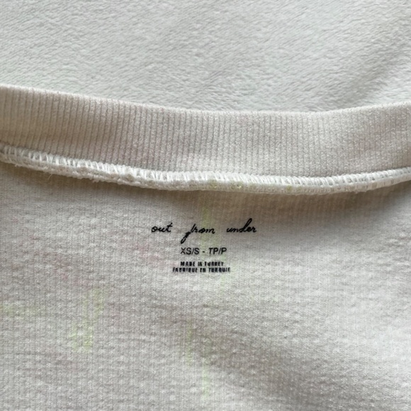 white ribbed cropped front tie Urban outfitters top - Picture 2 of 9